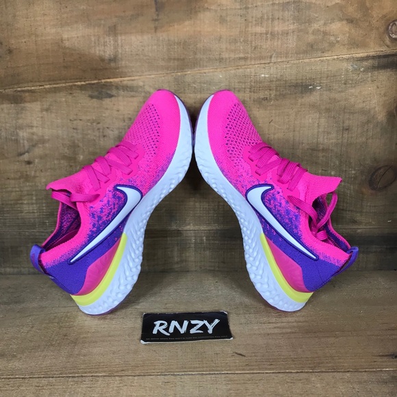 NEW Nike Epic React Flyknit 2 Laser Fuchsia Pulse - Picture 6 of 7